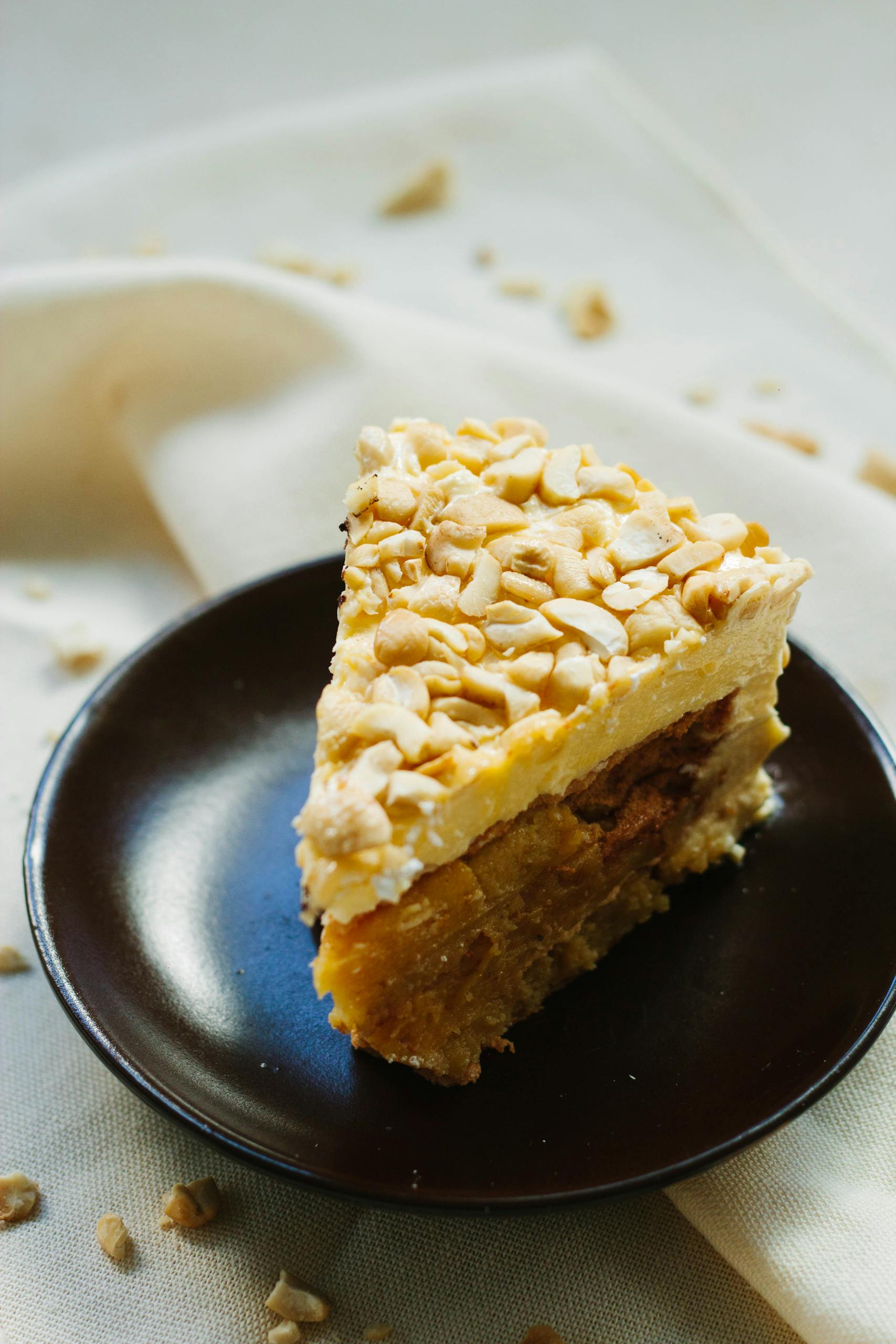 Slice Of Pie On Black Ceramic Plate